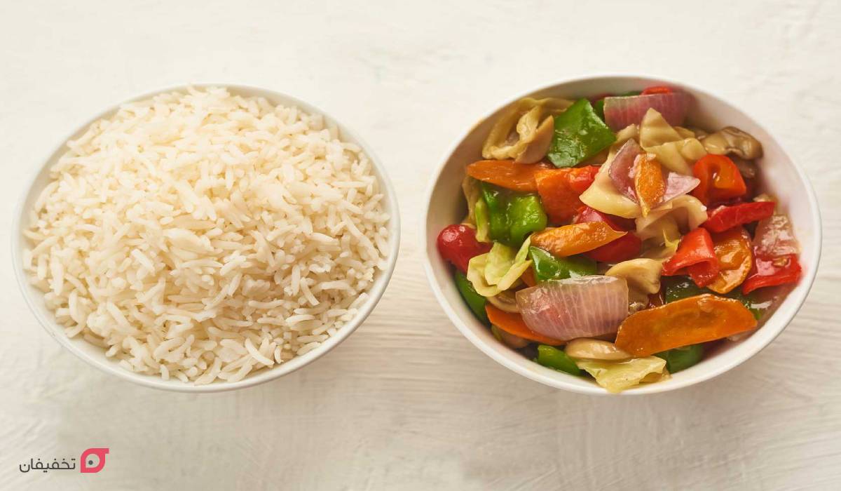 غذاهای گیاهی با برنج