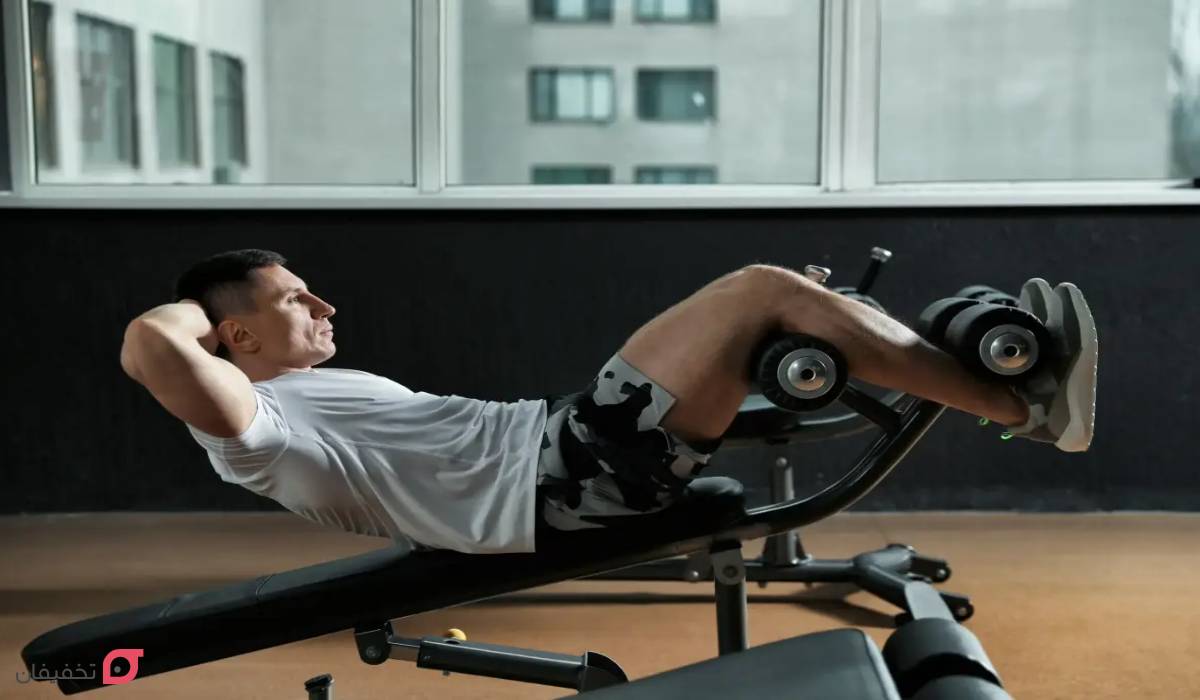 دراز نشست برای لاغری شکم با دستگاه
