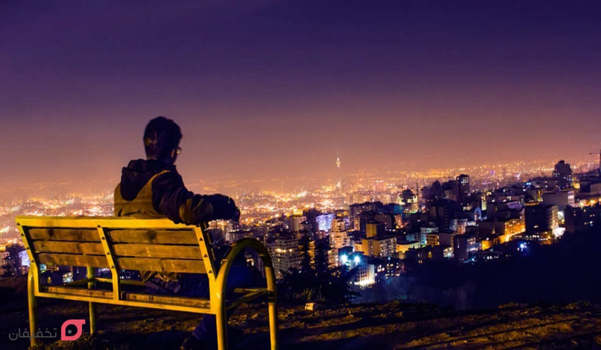 بام توچال در شب