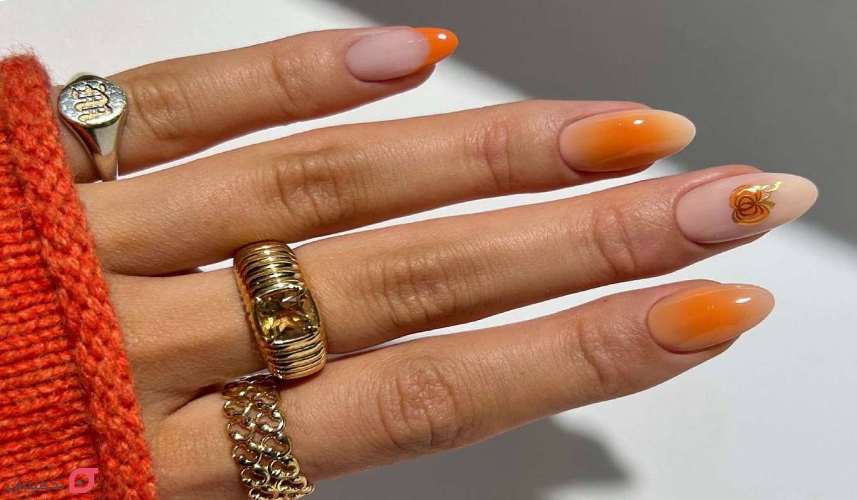 طرح ناخن پاییزی | 30 ایده جدید و ترند مینیمال و شیک 1404 26 طرح ناخن پاییزی فرنچ