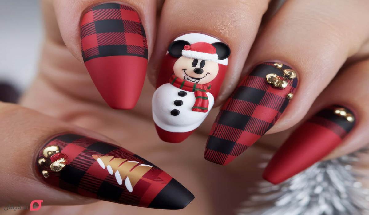 طرح ناخن کریسمس | عکس 22 مدل شیک و ساده جدید 2026 4 طرح ناخن کریسمس