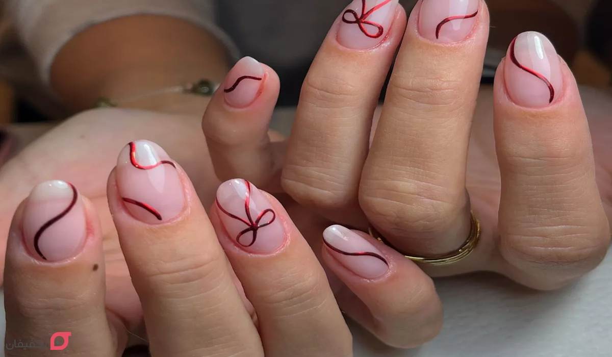 طرح ناخن کریسمس | عکس 22 مدل شیک و ساده جدید 2026 9 طرح ناخن کریسمس ساده