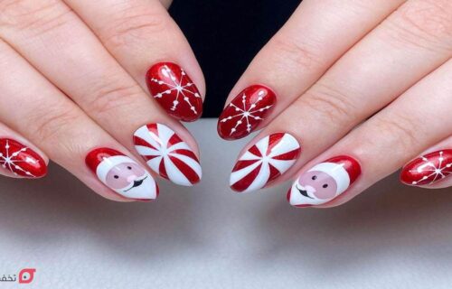 طرح ناخن کریسمس | عکس 22 مدل شیک و ساده جدید 2026 24 طرح ناخن کریسمس