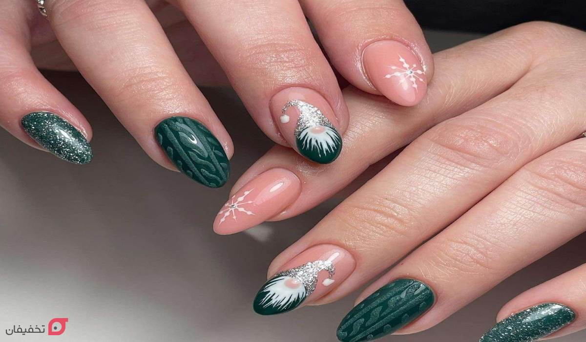 طرح ناخن کریسمس | عکس 22 مدل شیک و ساده جدید 2026 19 عکس طرح ناخن کریسمس