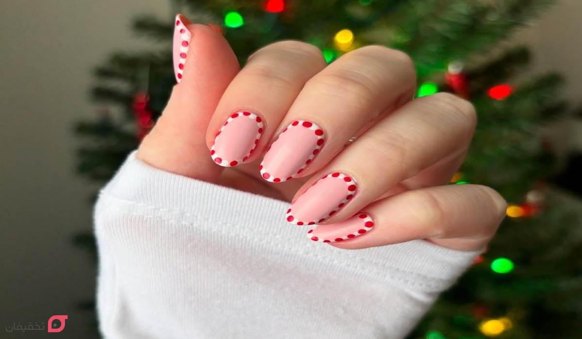 طرح ناخن کریسمس | عکس 22 مدل شیک و ساده جدید 2026 8 طرح ناخن کریسمس ساده