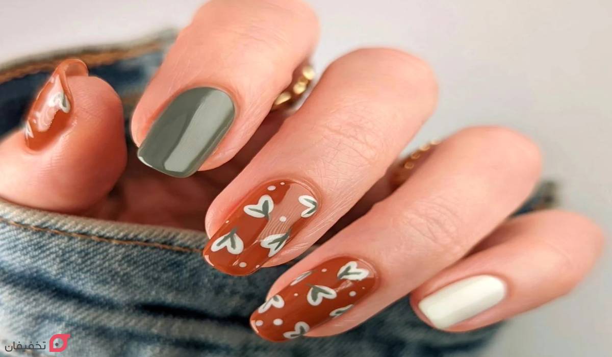 طرح ناخن پاییزی | 30 ایده جدید و ترند مینیمال و شیک 1404 11 طرح ناخن پاییزی شیک
