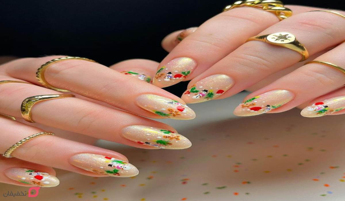 طرح ناخن کریسمس | عکس 22 مدل شیک و ساده جدید 2026 20 عکس طرح ناخن کریسمس