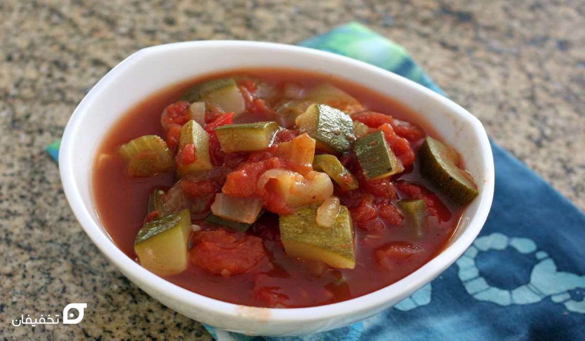 غذا با کدو سبز کم کالری و رژیمی | بهترین انتخاب برای لاغری 7 غذا با کدو سبز و گوجه فرنگی